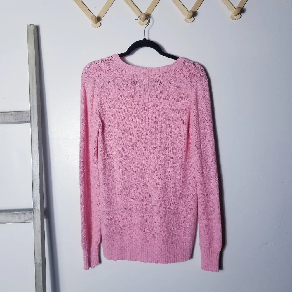 NWT J. CREW V-NECK PINK SWEATER SIZE SMALL